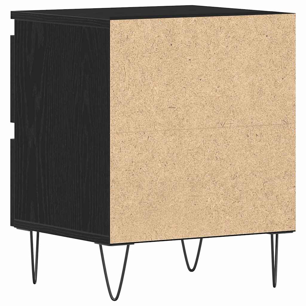Bedside Cabinet Black oak 40 x 35 x 50 cm Engineered wood