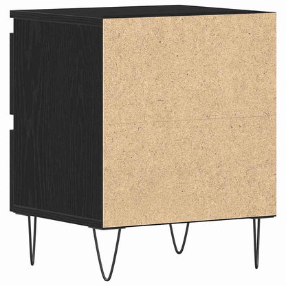 Bedside Cabinet Black oak 40 x 35 x 50 cm Engineered wood