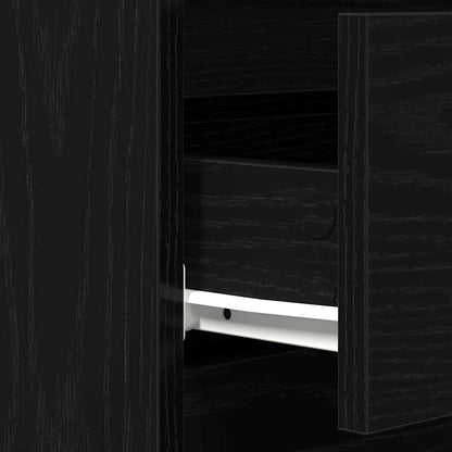 Sideboard with Drawer Black Oak 60 x 35 x 70 cm Engineered Wood