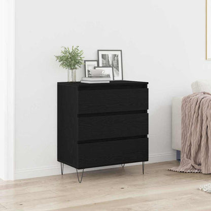 Sideboard with Drawer Black Oak 60 x 35 x 70 cm Engineered Wood