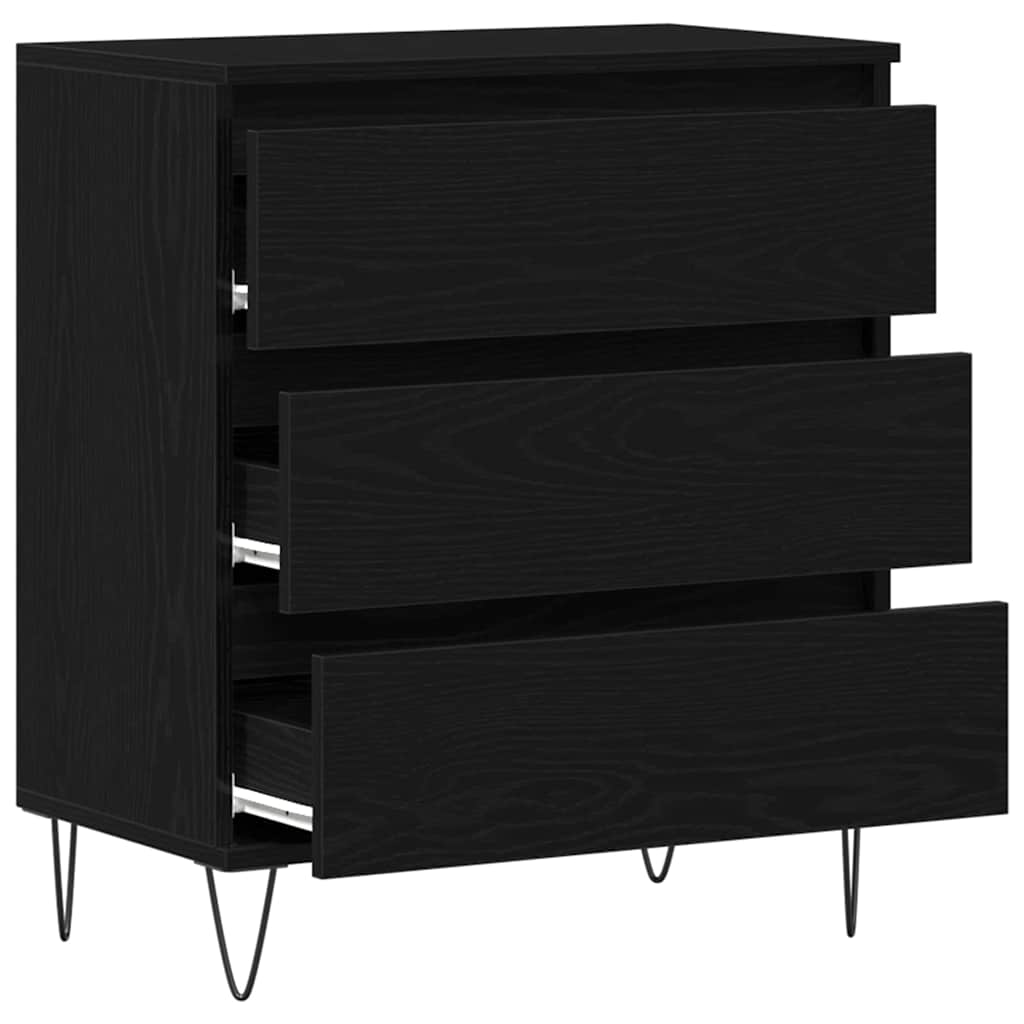 Sideboard with Drawer Black Oak 60 x 35 x 70 cm Engineered Wood