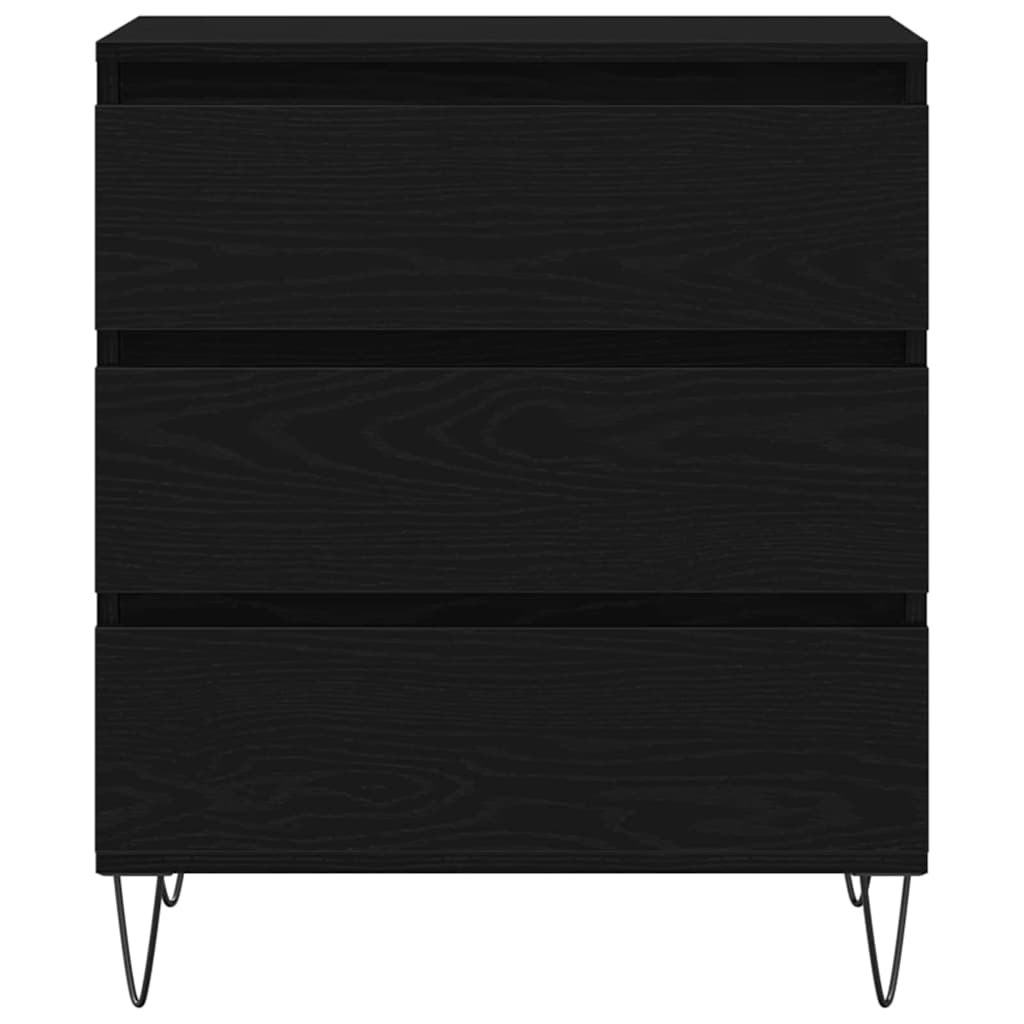 Sideboard with Drawer Black Oak 60 x 35 x 70 cm Engineered Wood