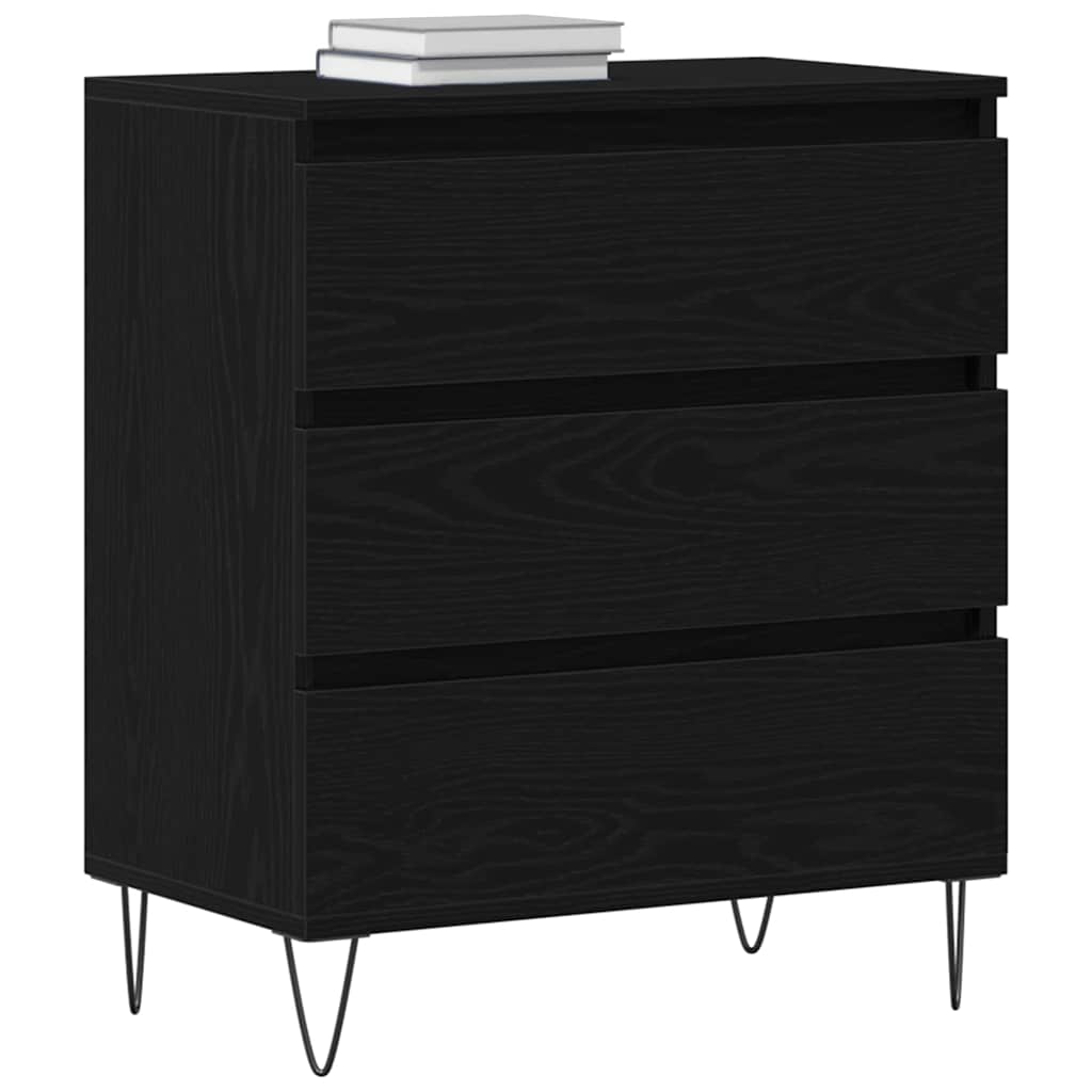 Sideboard with Drawer Black Oak 60 x 35 x 70 cm Engineered Wood