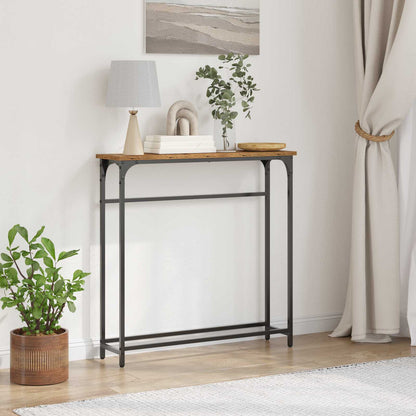 Console Table Old Wood 75 x 19.5 x 75 cm Engineered Wood