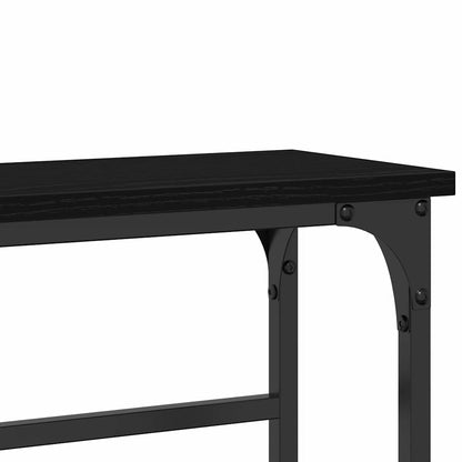 Console Table Black Oak 75 x 19.5 x 75 cm Engineered Wood