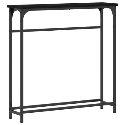 Console Table Black Oak 75 x 19.5 x 75 cm Engineered Wood