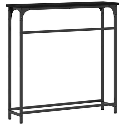 Console Table Black Oak 75 x 19.5 x 75 cm Engineered Wood