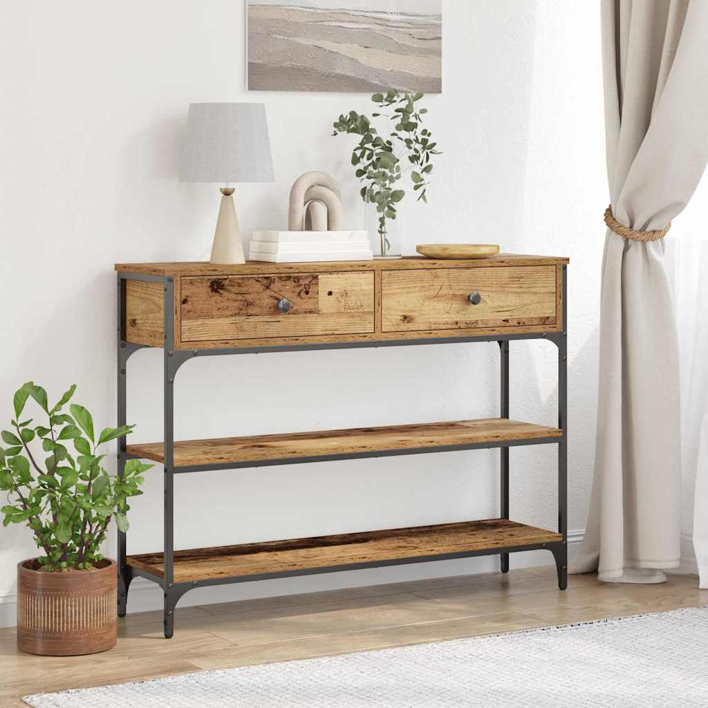 Console Table Old Wood 100 x 25 x 75 cm Engineered Wood