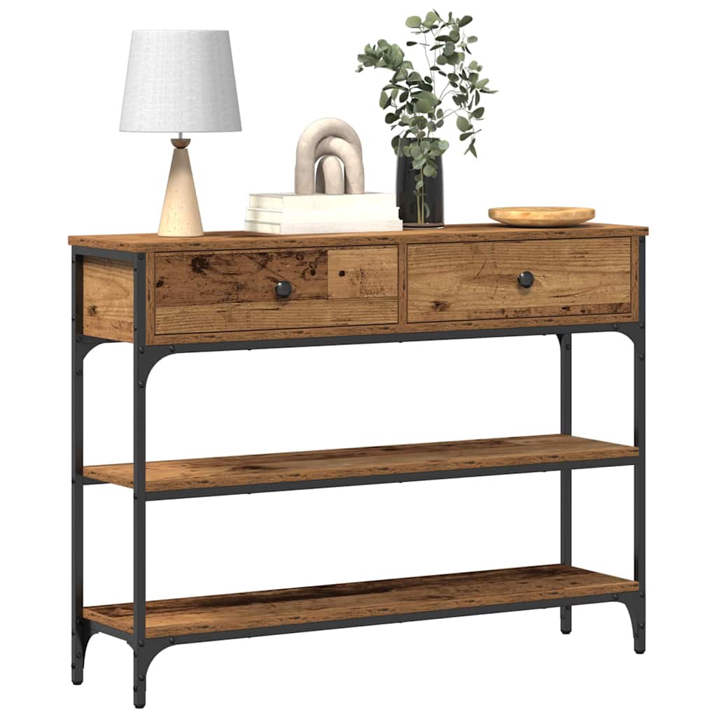 Console Table Old Wood 100 x 25 x 75 cm Engineered Wood