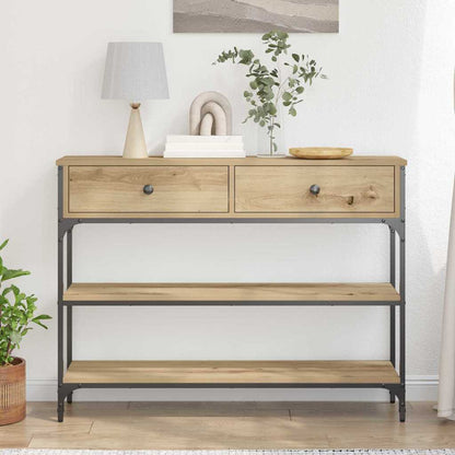 Console Table Artisan Oak 100 x 25 x 75 cm Engineered Wood