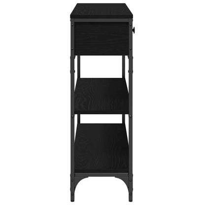 Console Table Black Oak 100 x 25 x 75 cm Engineered Wood