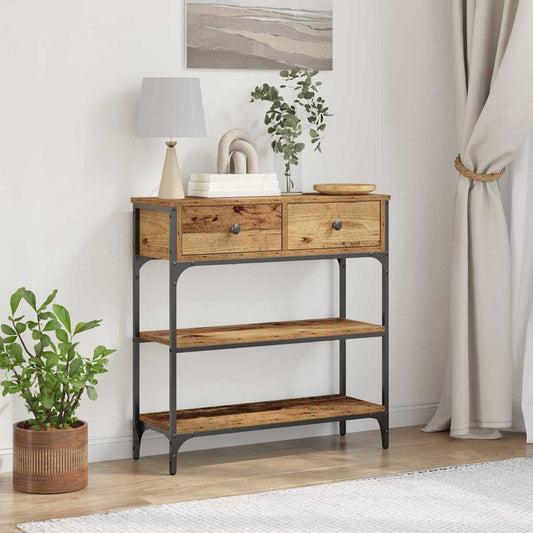 Console Table Old Wood 72.5 x 25 x 75 cm Engineered Wood