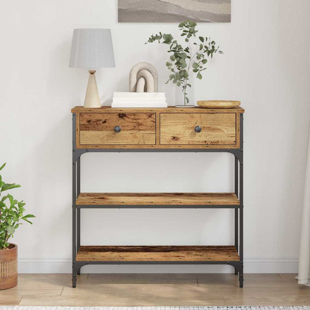 Console Table Old Wood 72.5 x 25 x 75 cm Engineered Wood