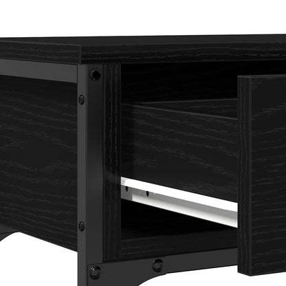 Console Table Black Oak 72.5 x 25 x 75 cm Engineered Wood