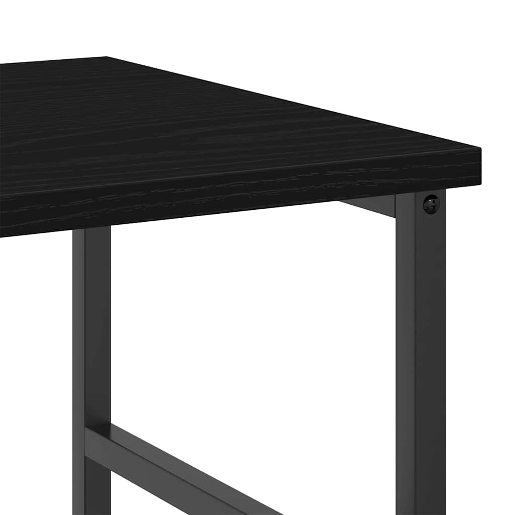 Bookshelf 2-Tier 50 x 33 x 82 cm Engineered Wood Black Oak