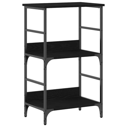 Bookshelf 2-Tier 50 x 33 x 82 cm Engineered Wood Black Oak