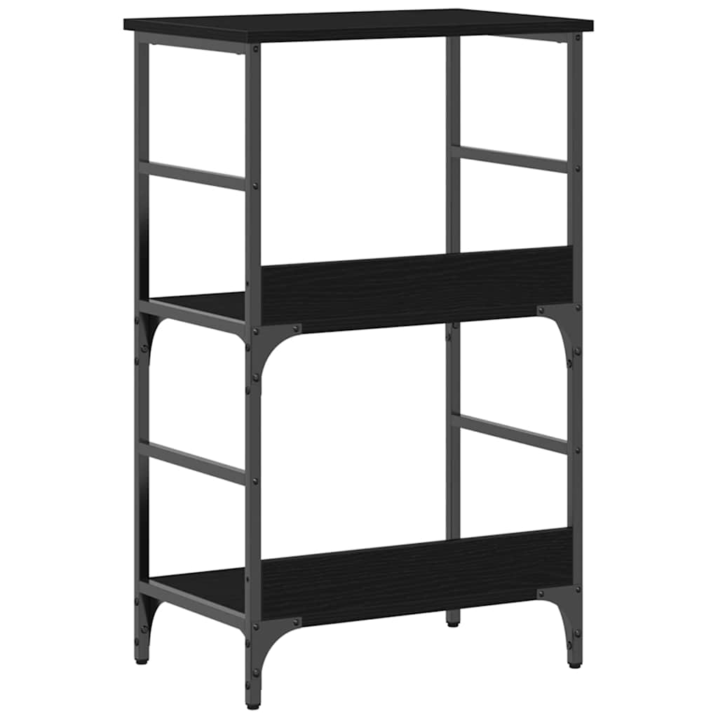 Bookshelf 2-Tier 50 x 33 x 82 cm Engineered Wood Black Oak