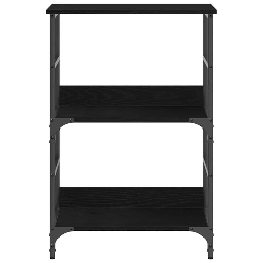 Bookshelf 2-Tier 50 x 33 x 82 cm Engineered Wood Black Oak