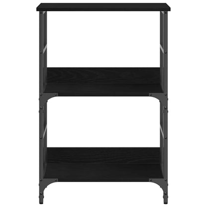 Bookshelf 2-Tier 50 x 33 x 82 cm Engineered Wood Black Oak