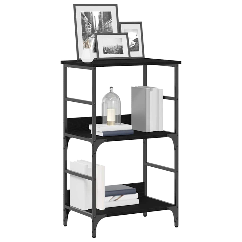Bookshelf 2-Tier 50 x 33 x 82 cm Engineered Wood Black Oak