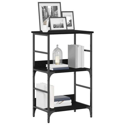 Bookshelf 2-Tier 50 x 33 x 82 cm Engineered Wood Black Oak