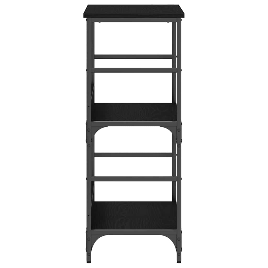 Bookshelf 2-Tier 50 x 33 x 82 cm Engineered Wood Black Oak