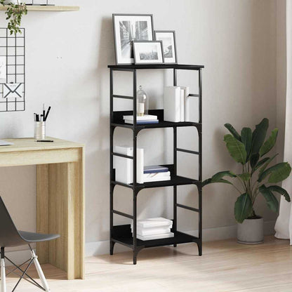 Bookshelf 3-Tier 50 x 33 x 117.5 cm Engineered Wood Black Oak