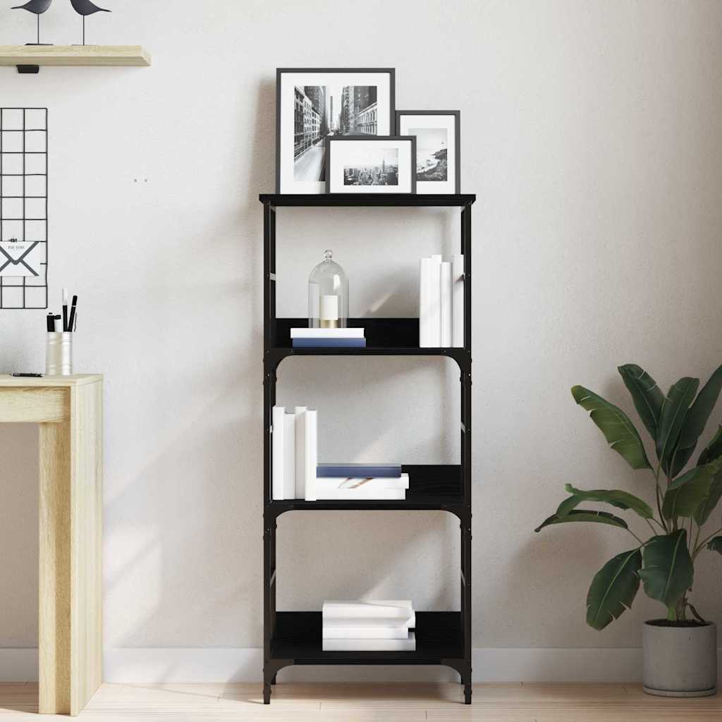 Bookshelf 3-Tier 50 x 33 x 117.5 cm Engineered Wood Black Oak