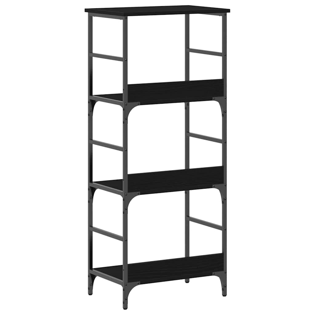 Bookshelf 3-Tier 50 x 33 x 117.5 cm Engineered Wood Black Oak