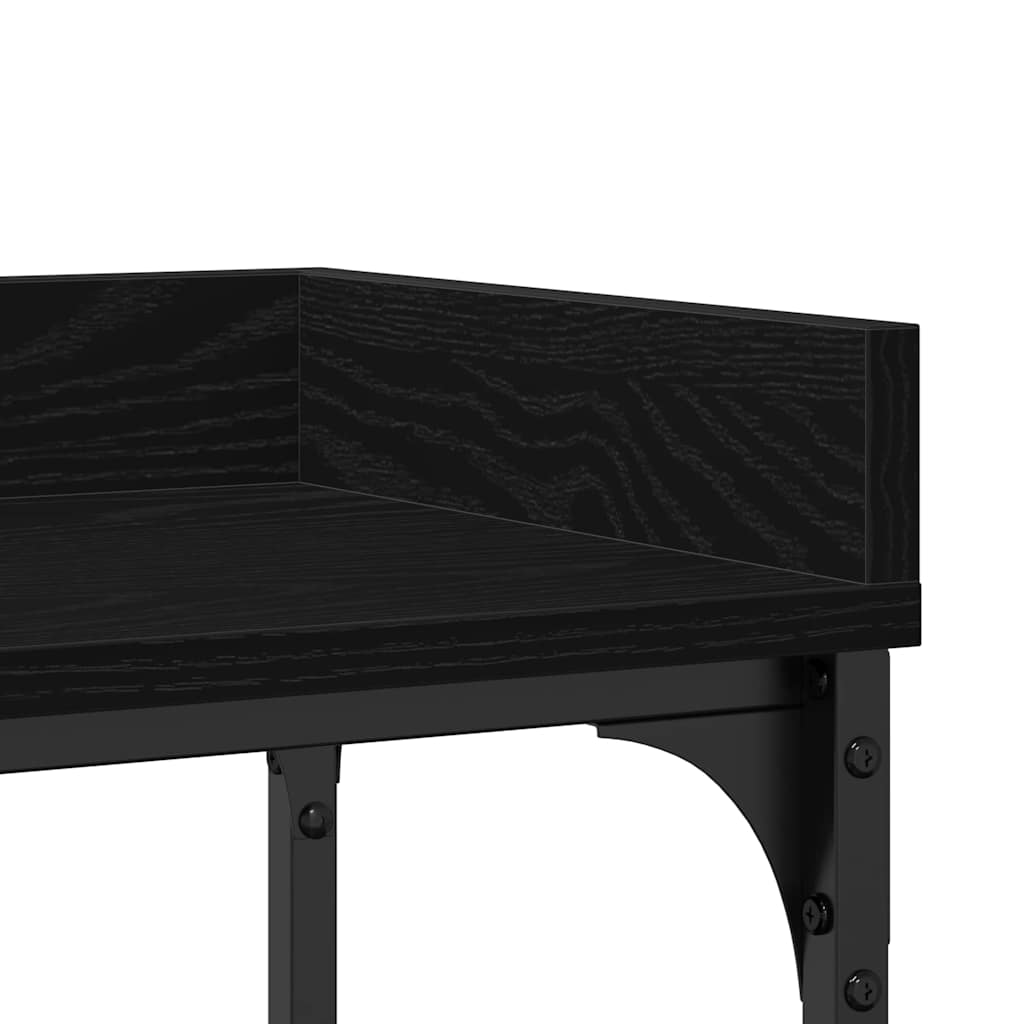 Console Table with Shelf Black oak 100 x 30 x 80 cm