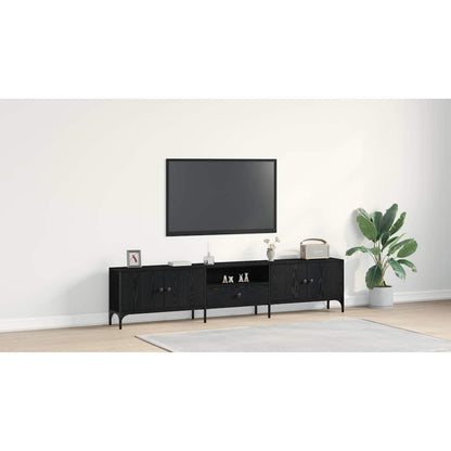 TV Cabinet Black oak 200 x 25 x 44 cm Engineered wood