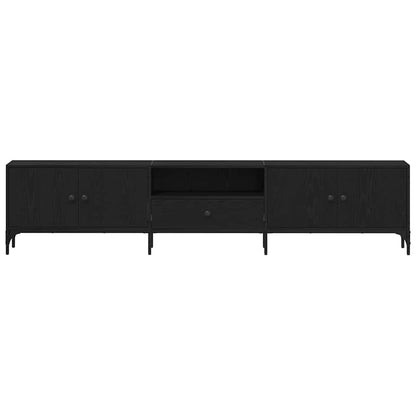 TV Cabinet Black oak 200 x 25 x 44 cm Engineered wood