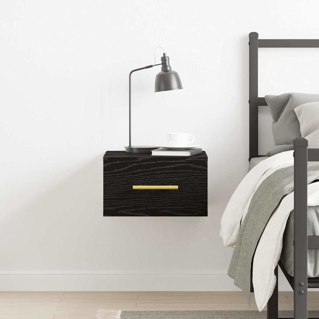 Bedside Cabinet Black Oak 35 x 35 x 20 cm Engineered Wood
