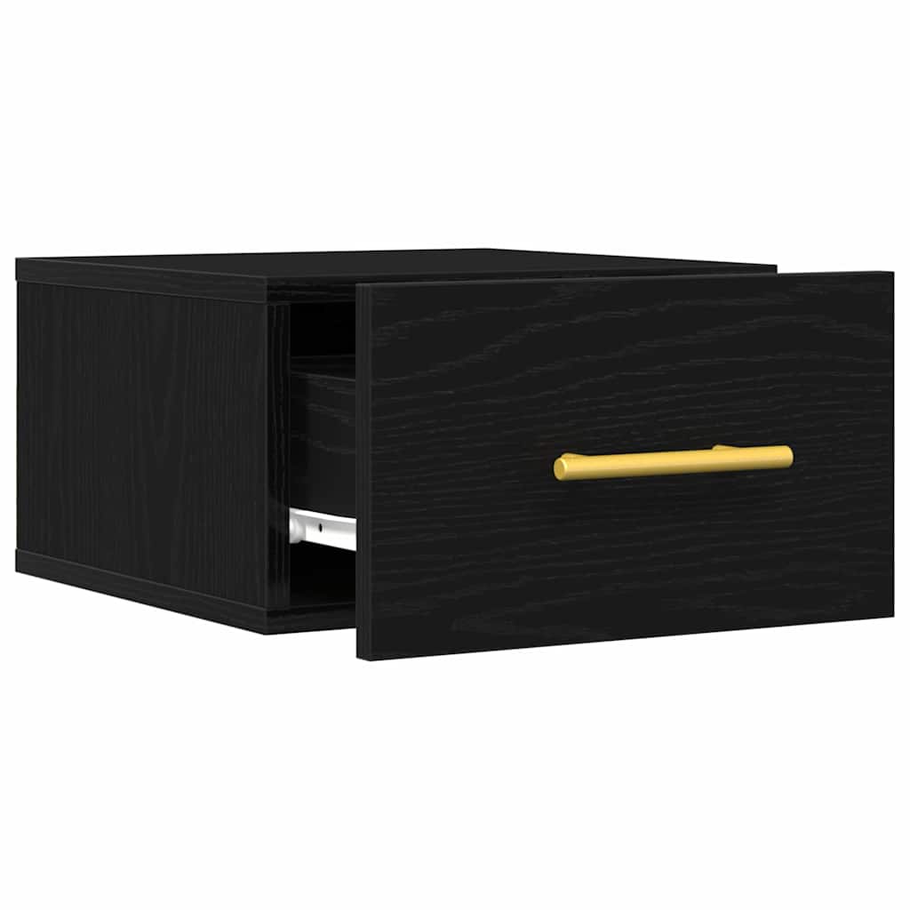 Bedside Cabinet Black Oak 35 x 35 x 20 cm Engineered Wood
