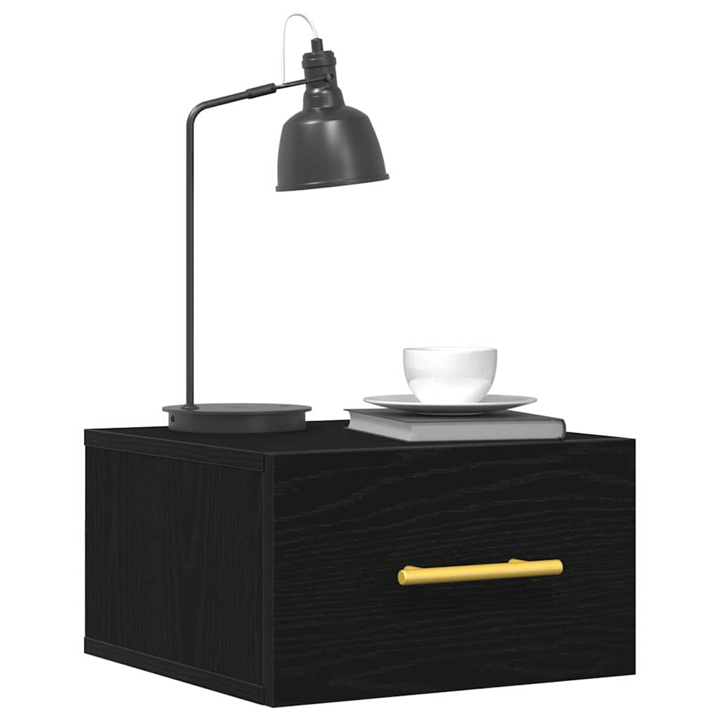 Bedside Cabinet Black Oak 35 x 35 x 20 cm Engineered Wood