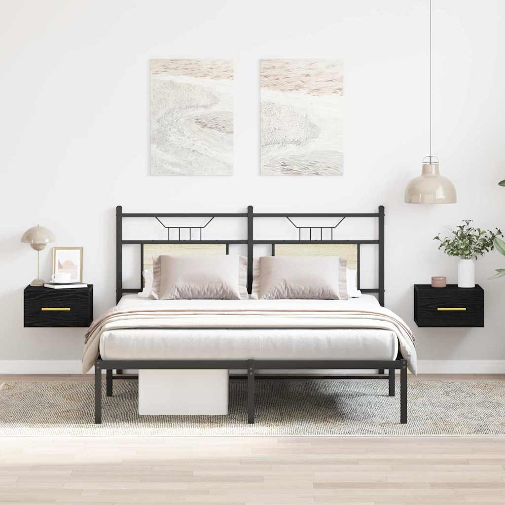 Bedside Cabinet 2 pcs Black Oak 35 x 35 x 20 cm Engineered Wood