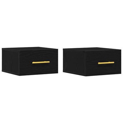 Bedside Cabinet 2 pcs Black Oak 35 x 35 x 20 cm Engineered Wood