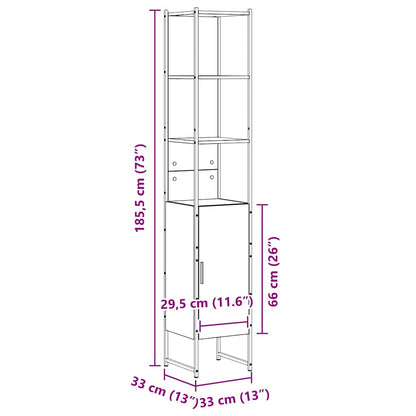 Bathroom Cabinet Sonoma 33 x 33 x 185.5 cm Engineered Wood