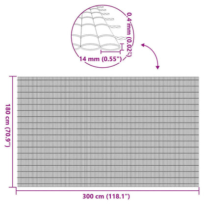Garden Fence Double-Sided Grey 1.8x3 m PVC