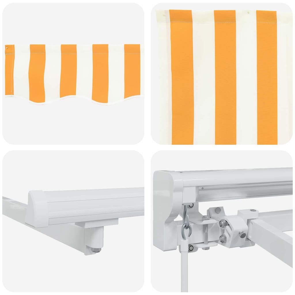 Retractable Awning Manual Yellow and White 250 x 200 cm