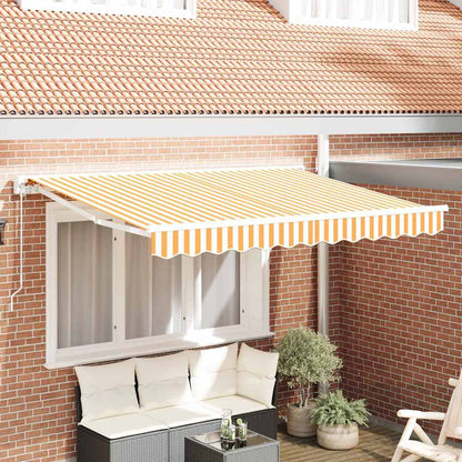 Retractable Awning Manual Yellow and White 250 x 200 cm