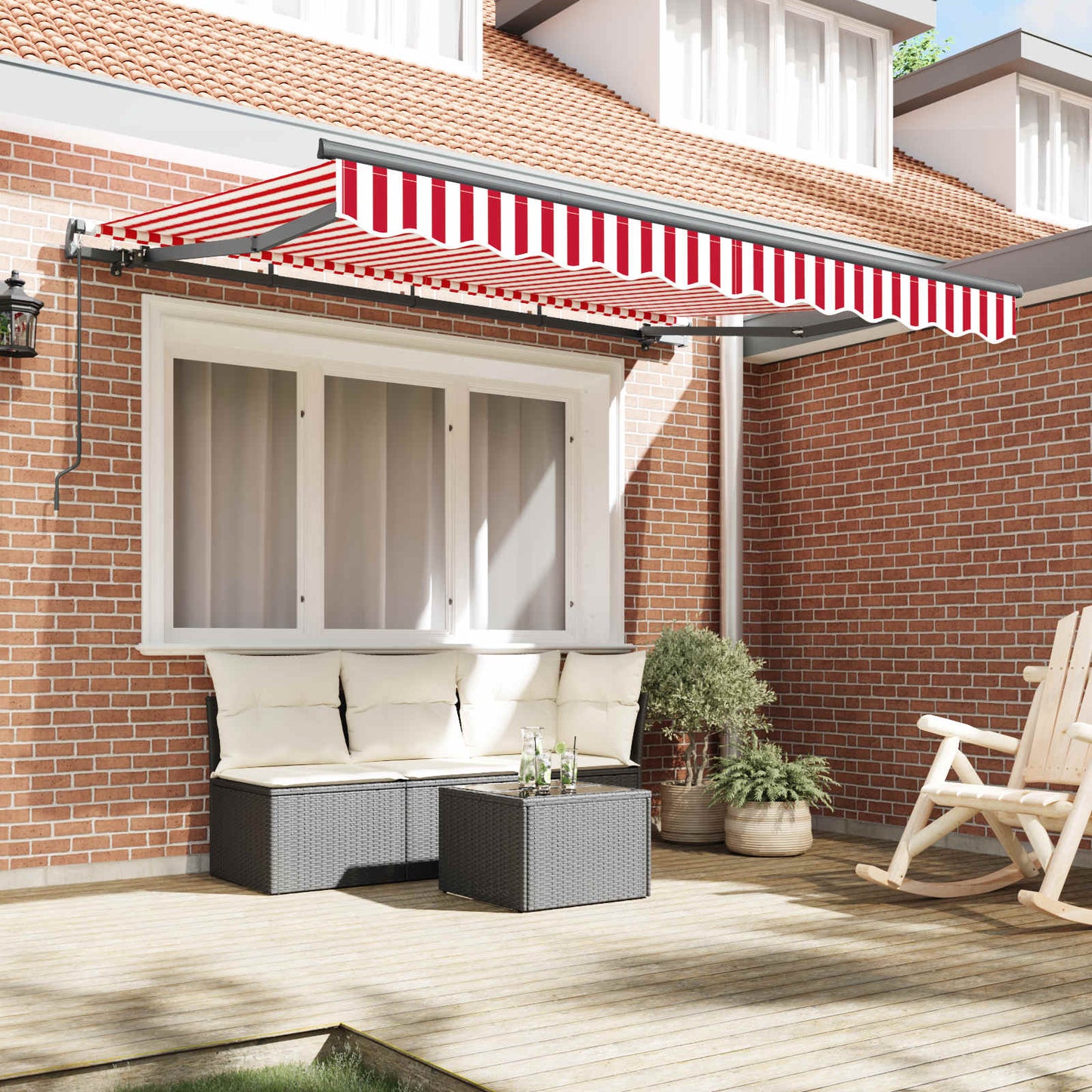 Retractable Awning Red 250 x 200 cm Fabric