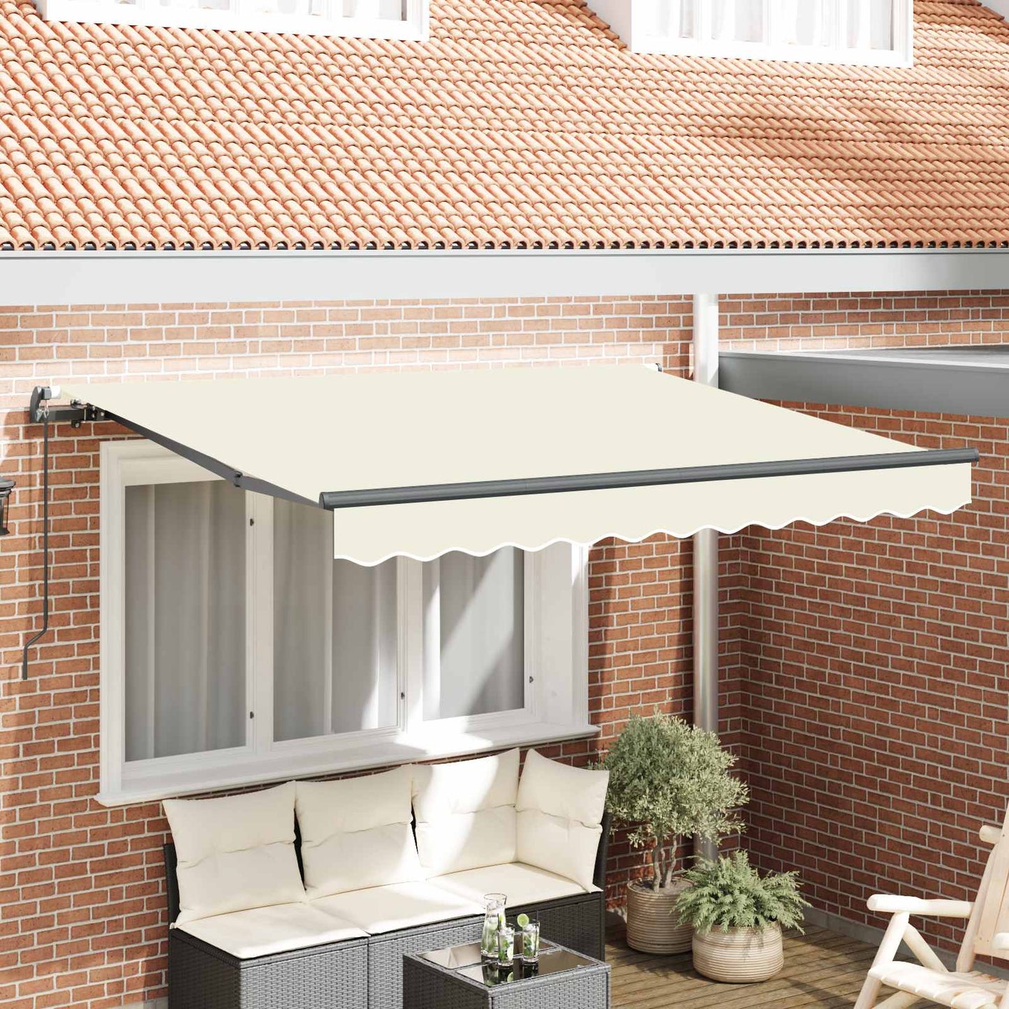 Retractable Awning Manual Cream 300 x 200 cm Fabric