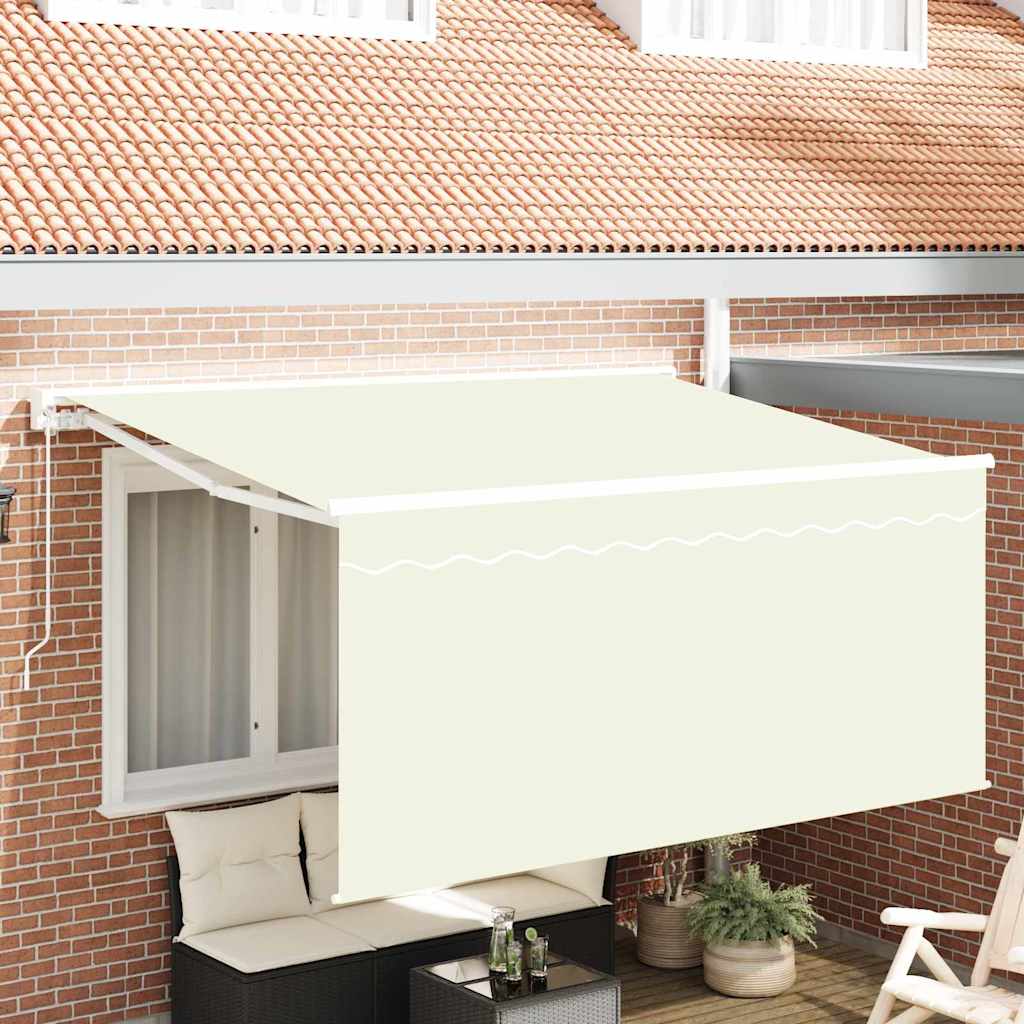 Retractable Awning Cream 300 x 200 cm Polyester and Aluminium