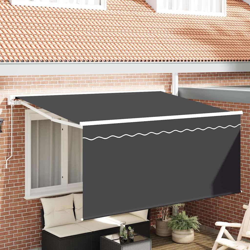 Retractable Awning Retractable Anthracite 300 x 200 cm Fabric