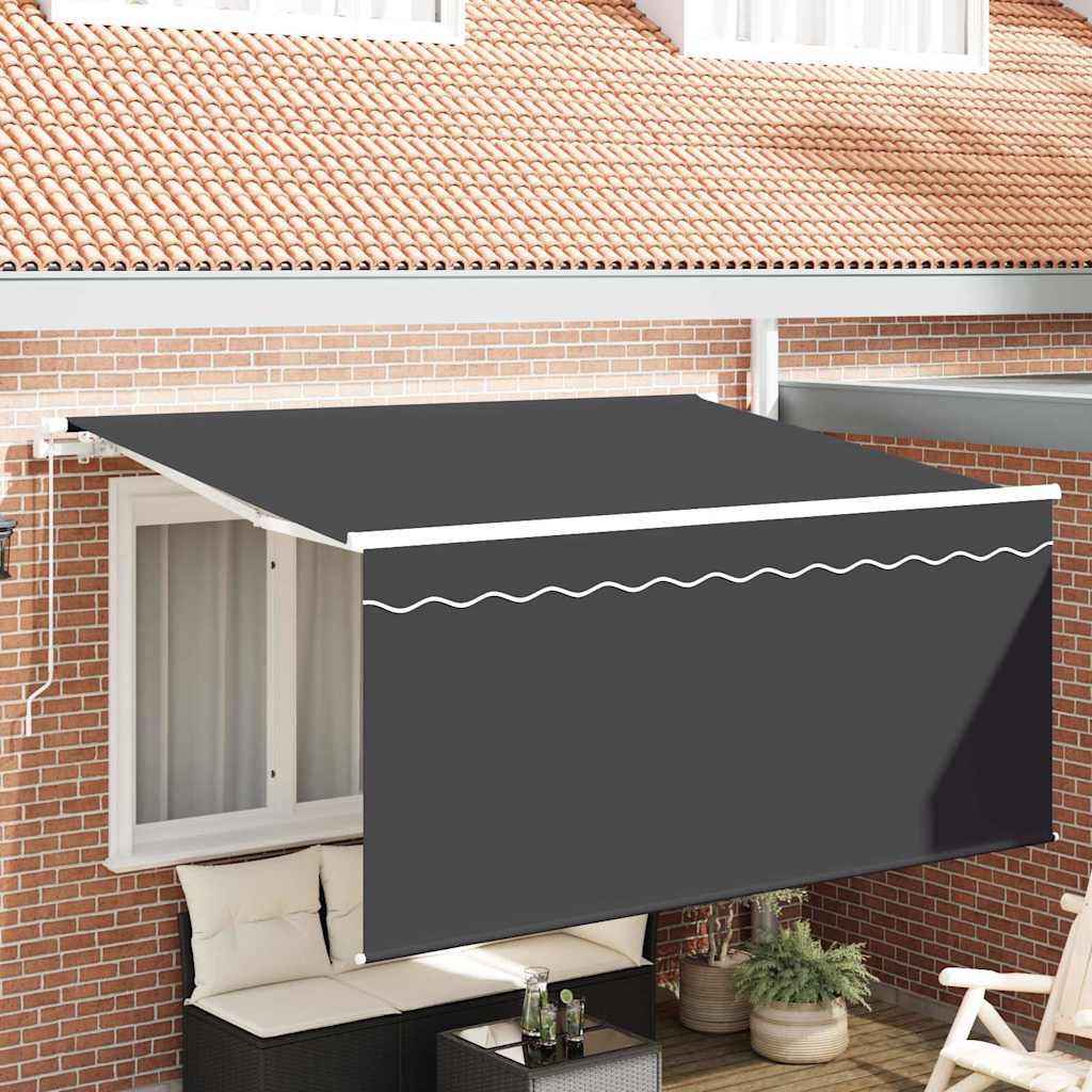 Retractable Awning Retractable Anthracite 300 x 200 cm Fabric
