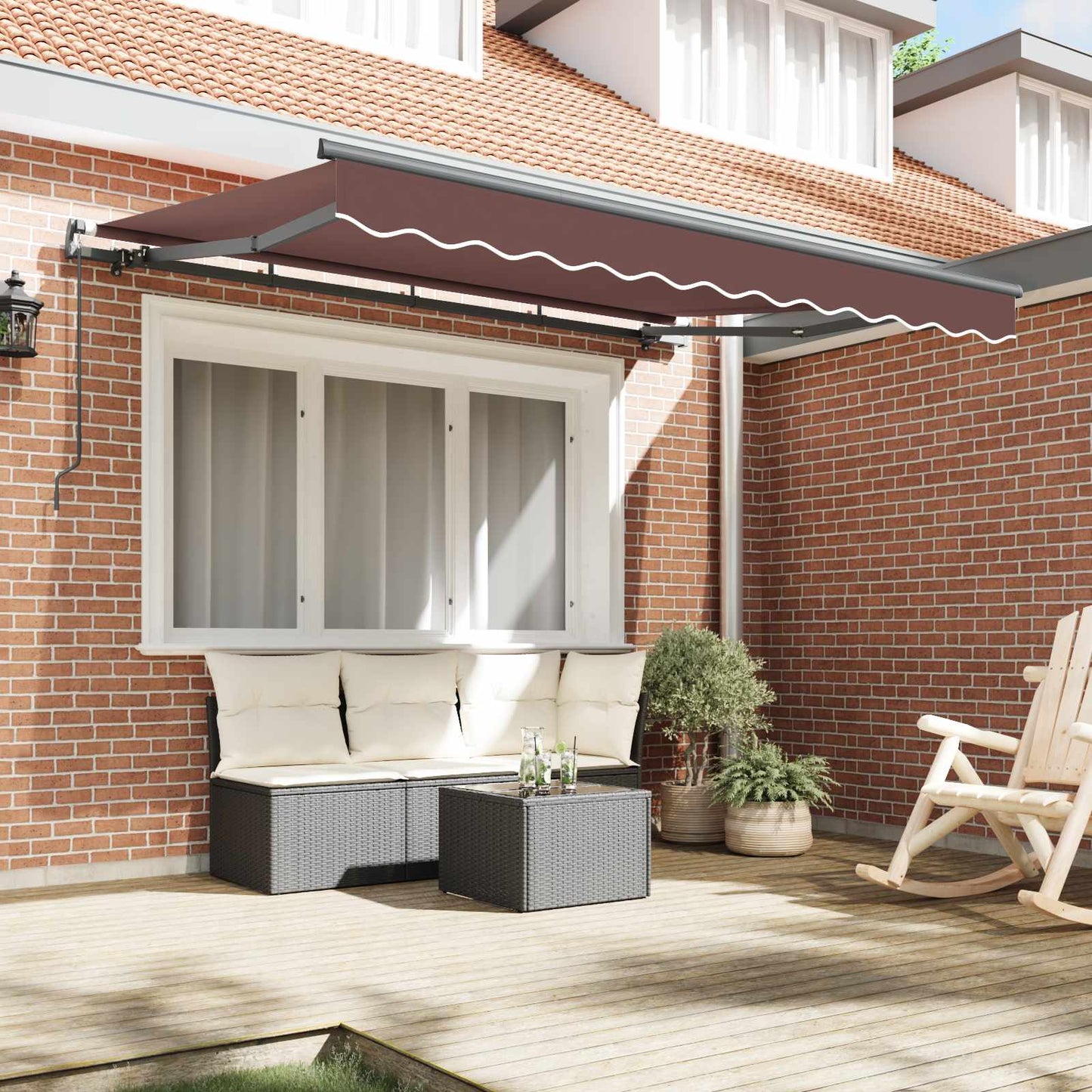 Retractable Awning Brown 300 x 200 cm Fabric