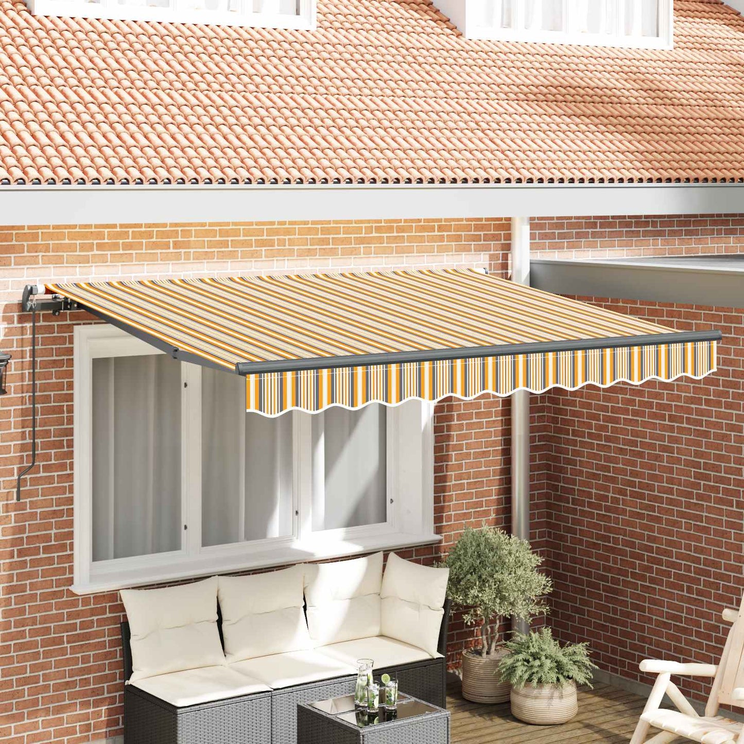 Retractable Awning Yellow 300 x 200 cm Fabric