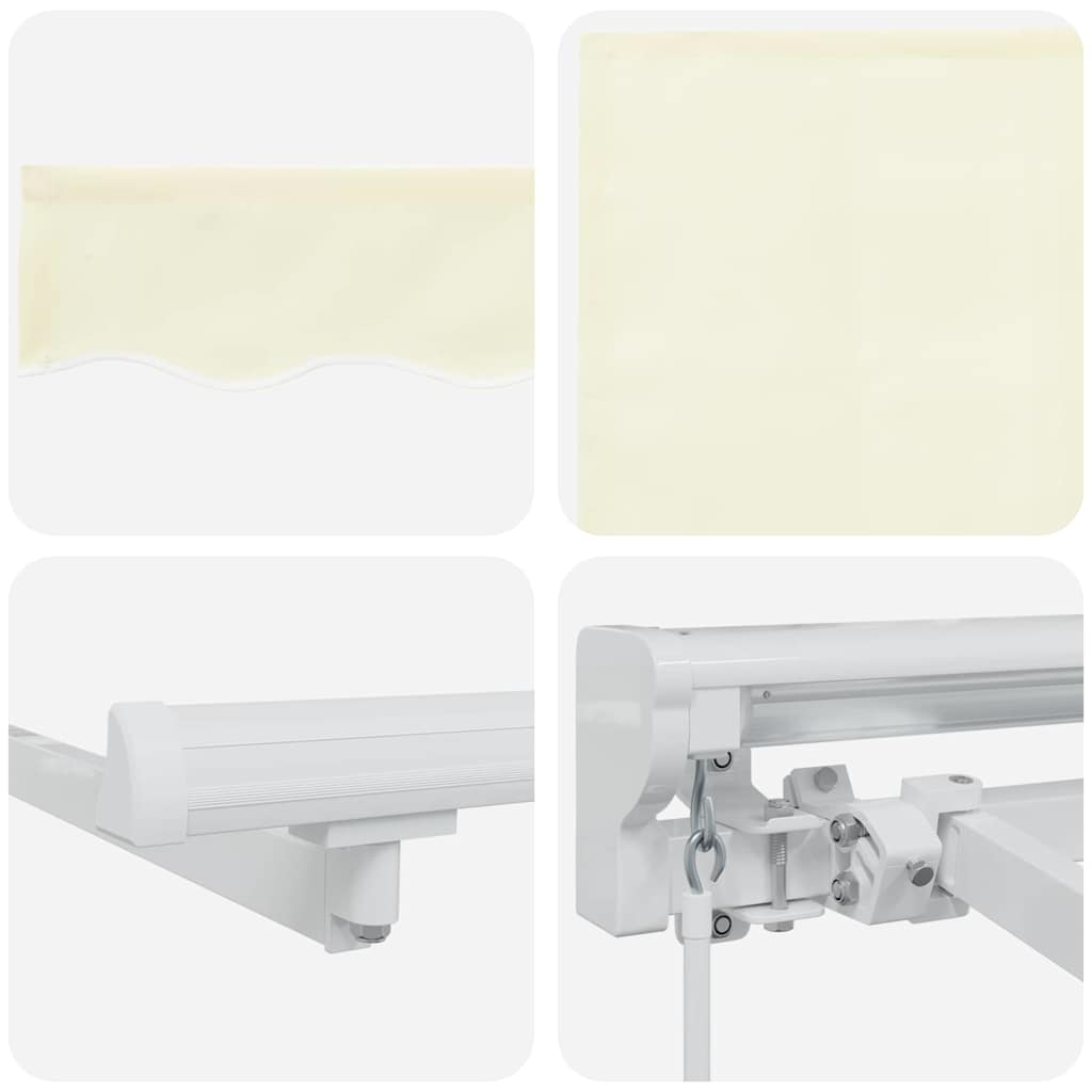 Retractable Awning Cream 350 x 200 cm Aluminium and Fabric