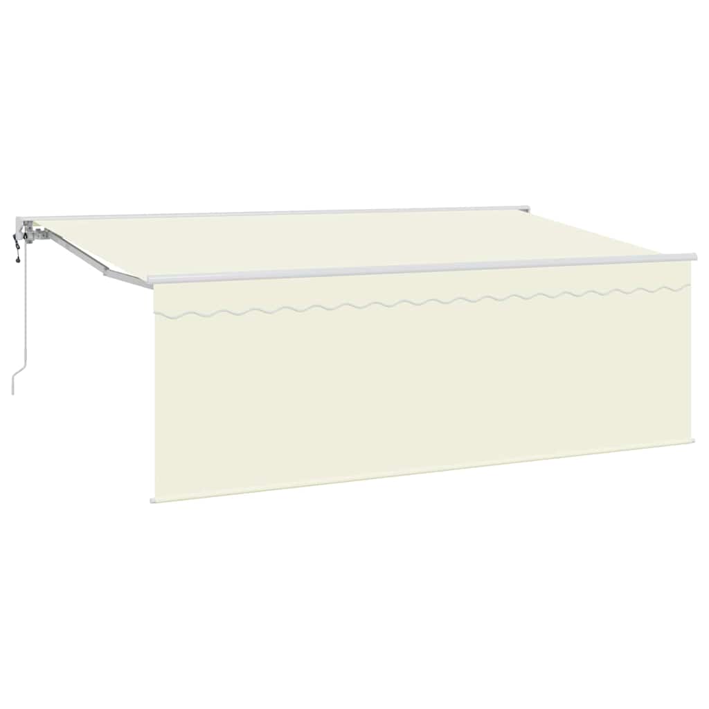 Retractable Awning Cream 350 x 200 cm Polyester and Aluminium